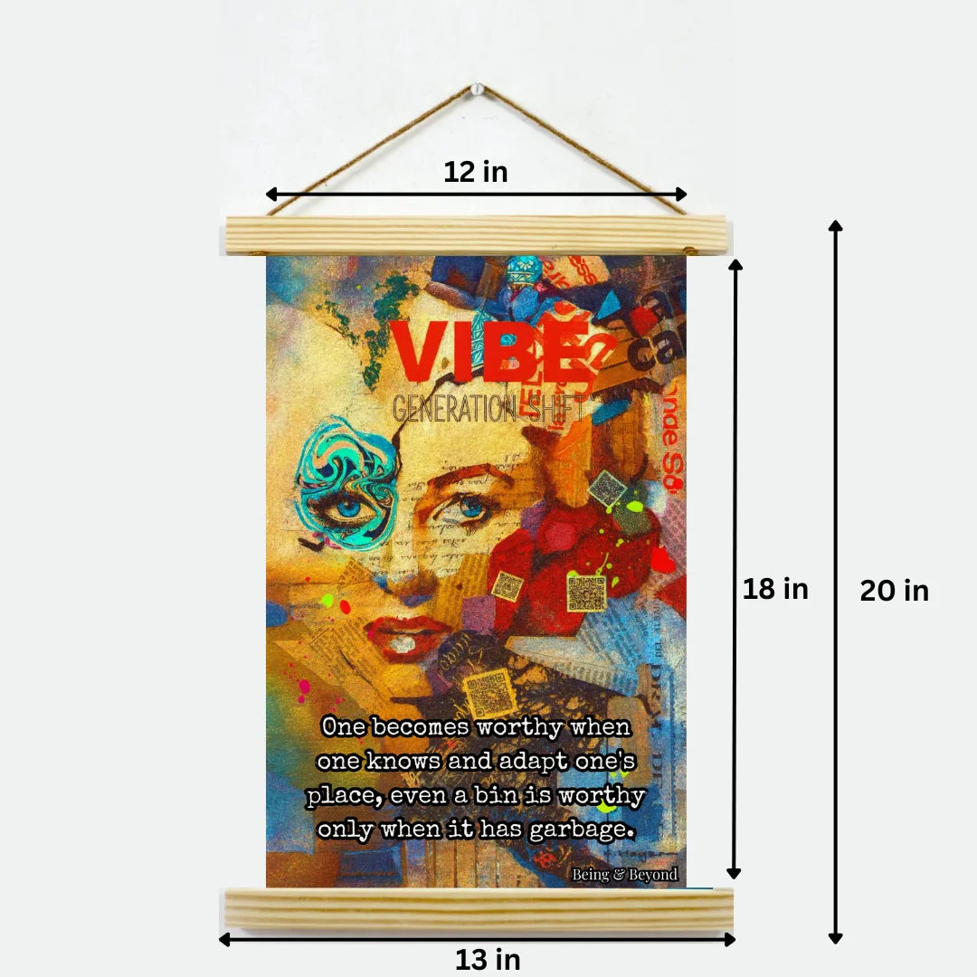 Being & Beyond Poster | Material: Canvas with frame | Size (in inches): Width 12 Height 18 | Code: POS-019